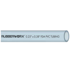 Clear PVC FDA Compliant Lightweight Tubing for Liquid Drain/Transportation - 1" ID x 1.38" OD x 100' (SKU: )