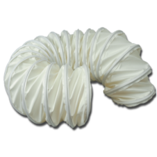 Sewn Three-Ply Insulated Ducting for Temporary Air Systems - PVC Polyester with Steel Helix, UL94VTM-O Compliant - 25ft Length, 6 inch Pitch