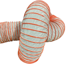Ducting for Return Air in Temporary Systems - PVC Polyester with Steel Helix, 25ft Length - Meets UL94VTM-O, CFM, NFPA701 Specs