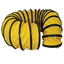 PVC Polyester Sewn Ducting for Air Movement Systems - Flame-Resistant UL94VTM-O, California Fire Marshal, and NFPA701 Compliant - 10in Diameter, 25ft Length, Steel Helix, -20°F to 180°F Temperature