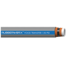 Food Suction and Discharge Hose - White Nitrile Tube, 1.5" ID, 150 PSI, Flexible Corrugated Cover, FDA Compliant for Oil and Water Based Food Products