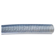 Clear PVC FDA Compliant Tubing with Steel Helix for Food & Chemical Transfer - M016103-100 (1" ID x 1.38" OD, 70 PSI, 29 Vacuum Rating)