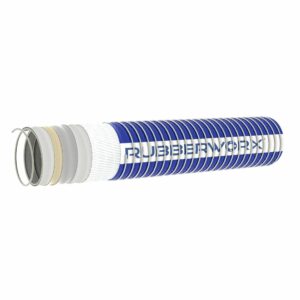 8C01205-100 Chemical Transfer Composite Hose - 1" ID, 250 PSI, -40°F to 212°F, Natural Polypropylene Tube, Polyfiber Reinforcement, Galvanized Inner Helix, Poly Coated Steel Outer Helix